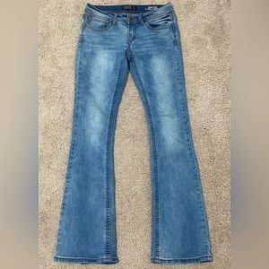 Low rise flared jeans